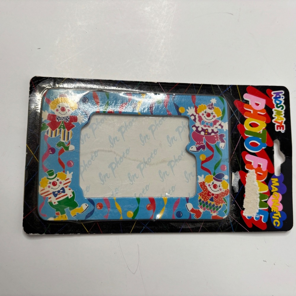 VTG 90s Magnetic Clown Picture Frame NIP SEE Colorful Kidcore Kitschy Gift Retro
